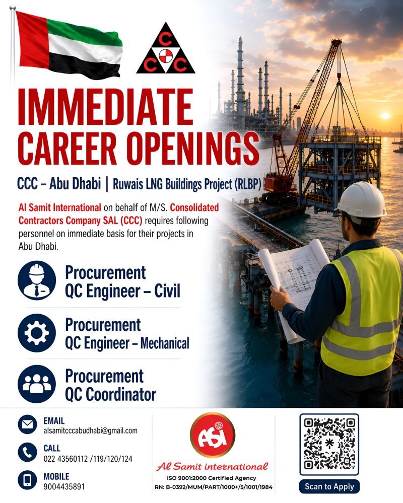 UAE Jobs : CCC Abu Dhabi is hiring for major LNG building projects UAE Jobs : CCC Abu Dhabi is hiring for major LNG building projects
