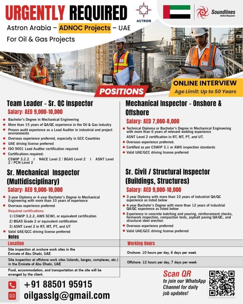 Reruitment For Astron Arabia Projects - UAE