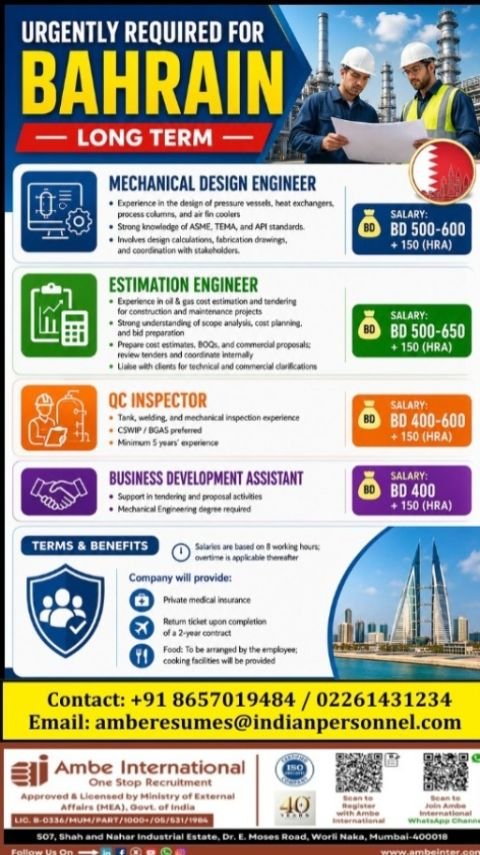 Urgent Hiring for Bahrain | Long-Term Opportunity 