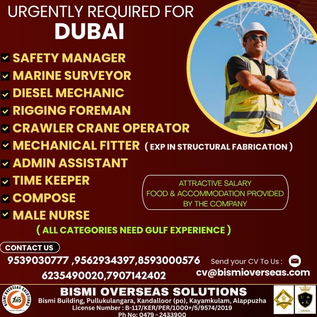 Urgent Job Vacancies in Dubai – Apply Now for Multiple Skilled Positions