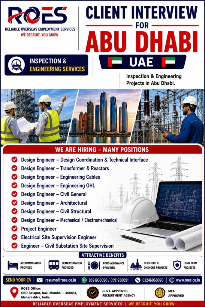 UAE Abu Dhabi Engineering Jobs 2026 – Hiring For Inspection & Engineering Projects