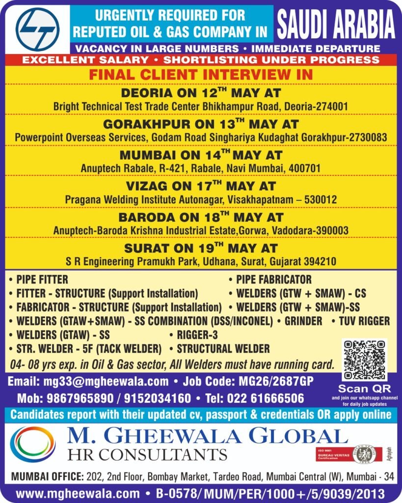 Saudi Arabia L&T Oil & Gas Jobs 2026 – Apply Now