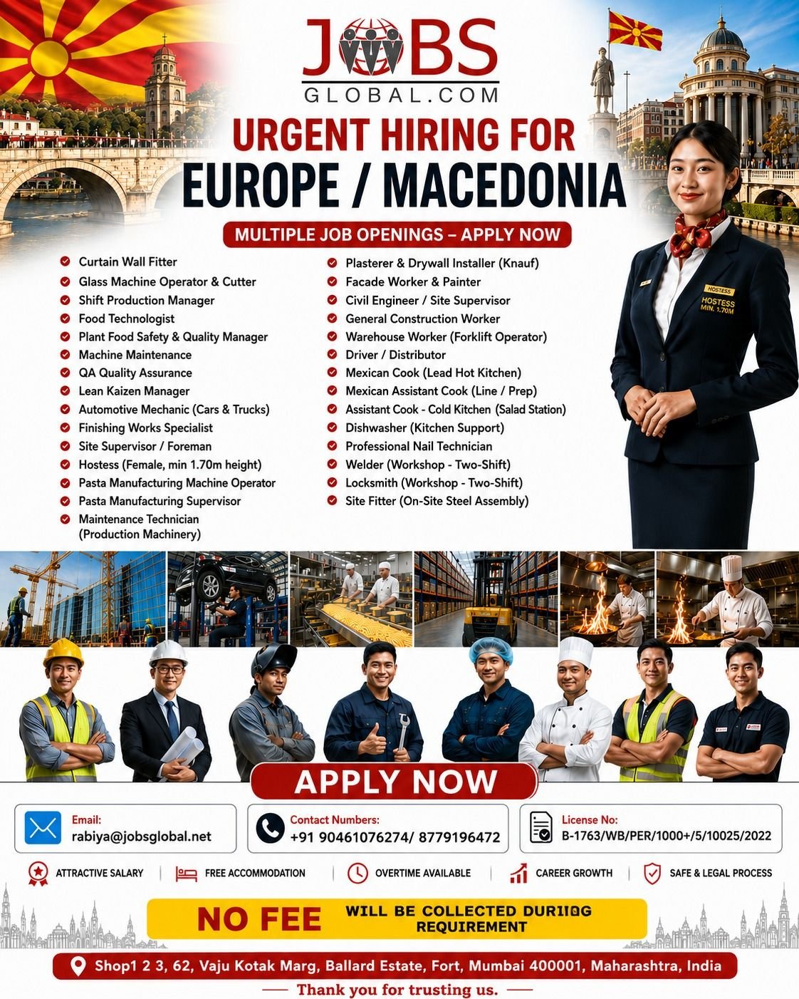 Europe Macedonia Jobs 2026 | Urgent Hiring for Multiple Positions