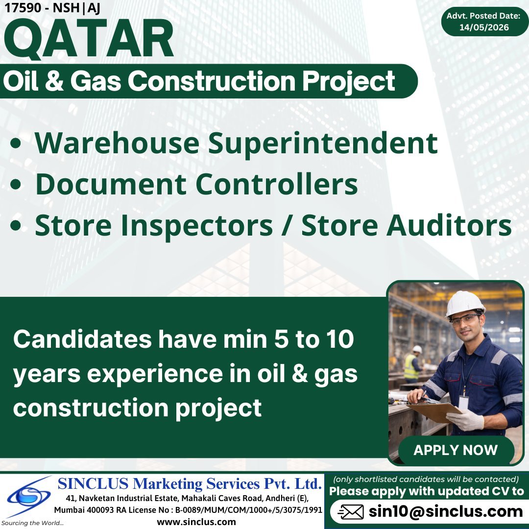 Job Opportunities in Qatar – Oil & Gas Construction Project