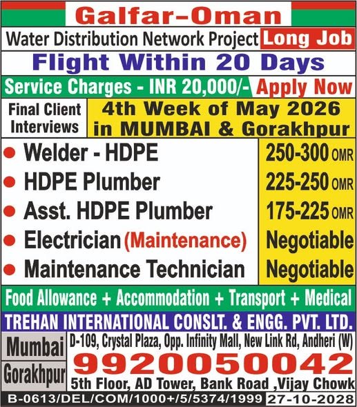 Hiring For GALFAR Oman