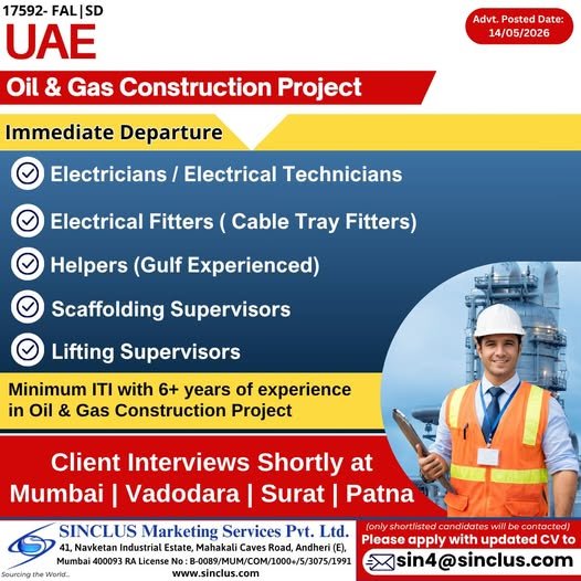 UAE - Oil & Gas Construction Project Jobs