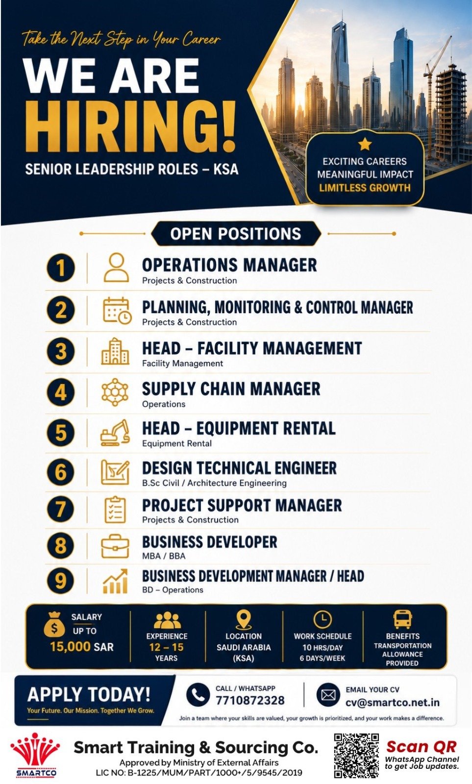 Saudi Arabia : Hiring For Senior Leadership Roles
