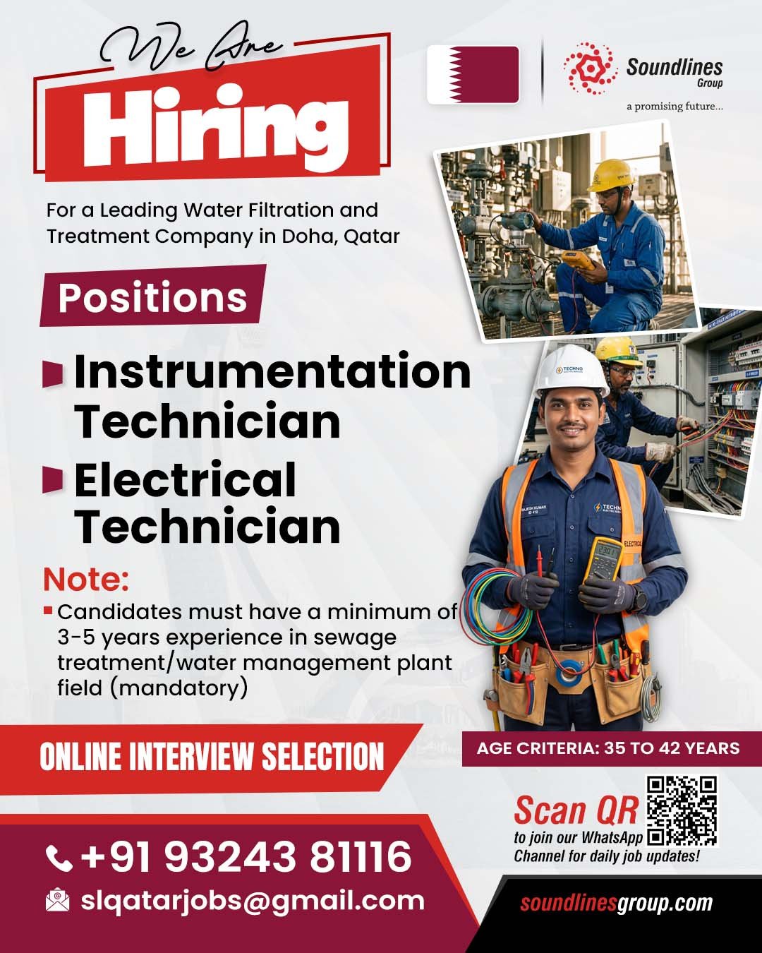 Hiring For a Leading Water Filtration and Treatment Company in Doha, Qatar
