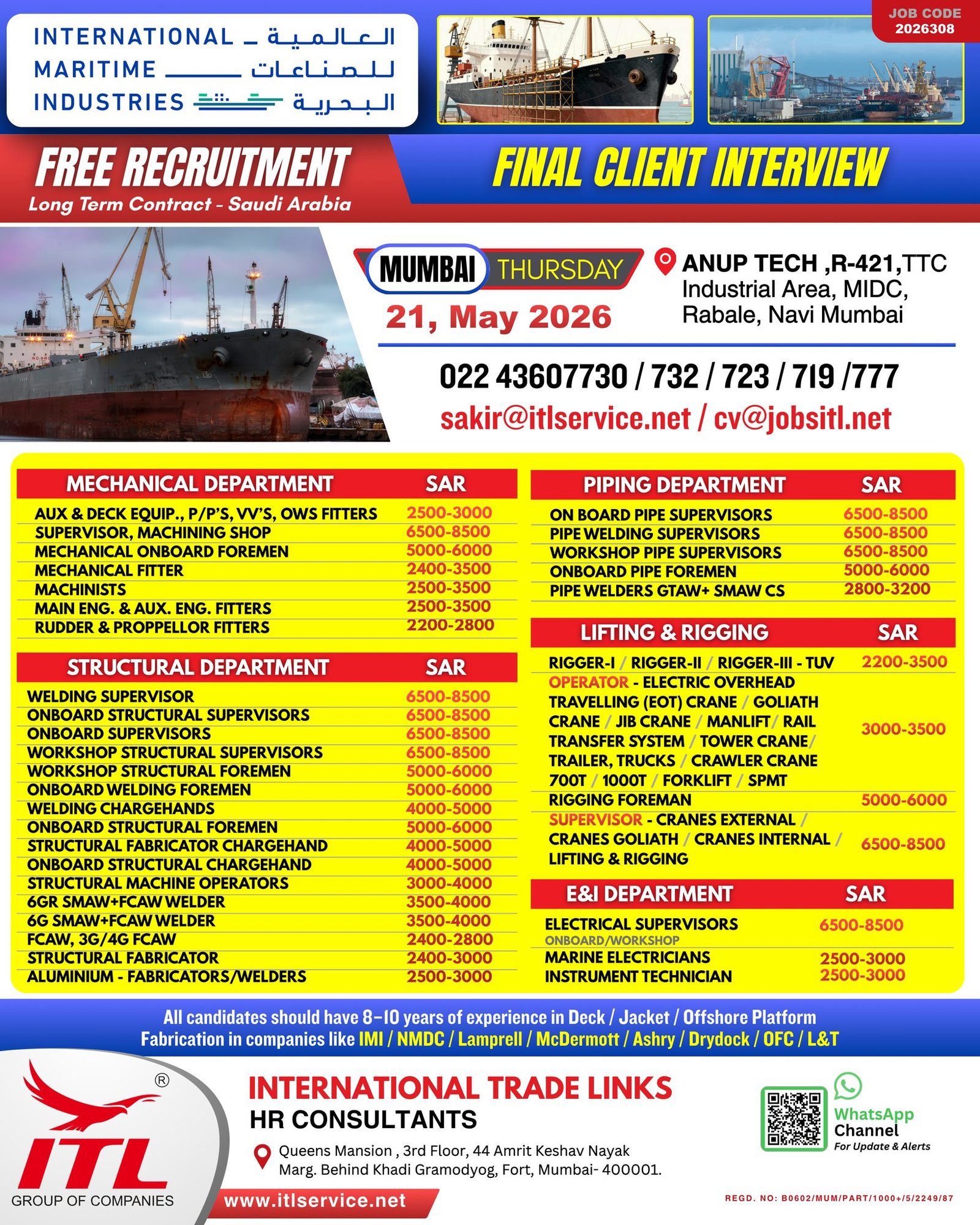 Saudi Arabia Offshore & Marine Jobs 2026 – Free Recruitment 