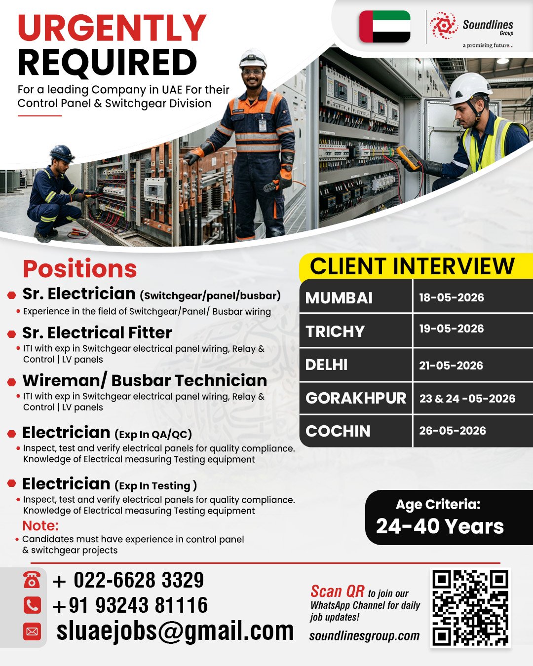UAE Control Panel & Switchgear Jobs 2026 – Urgent Hiring 