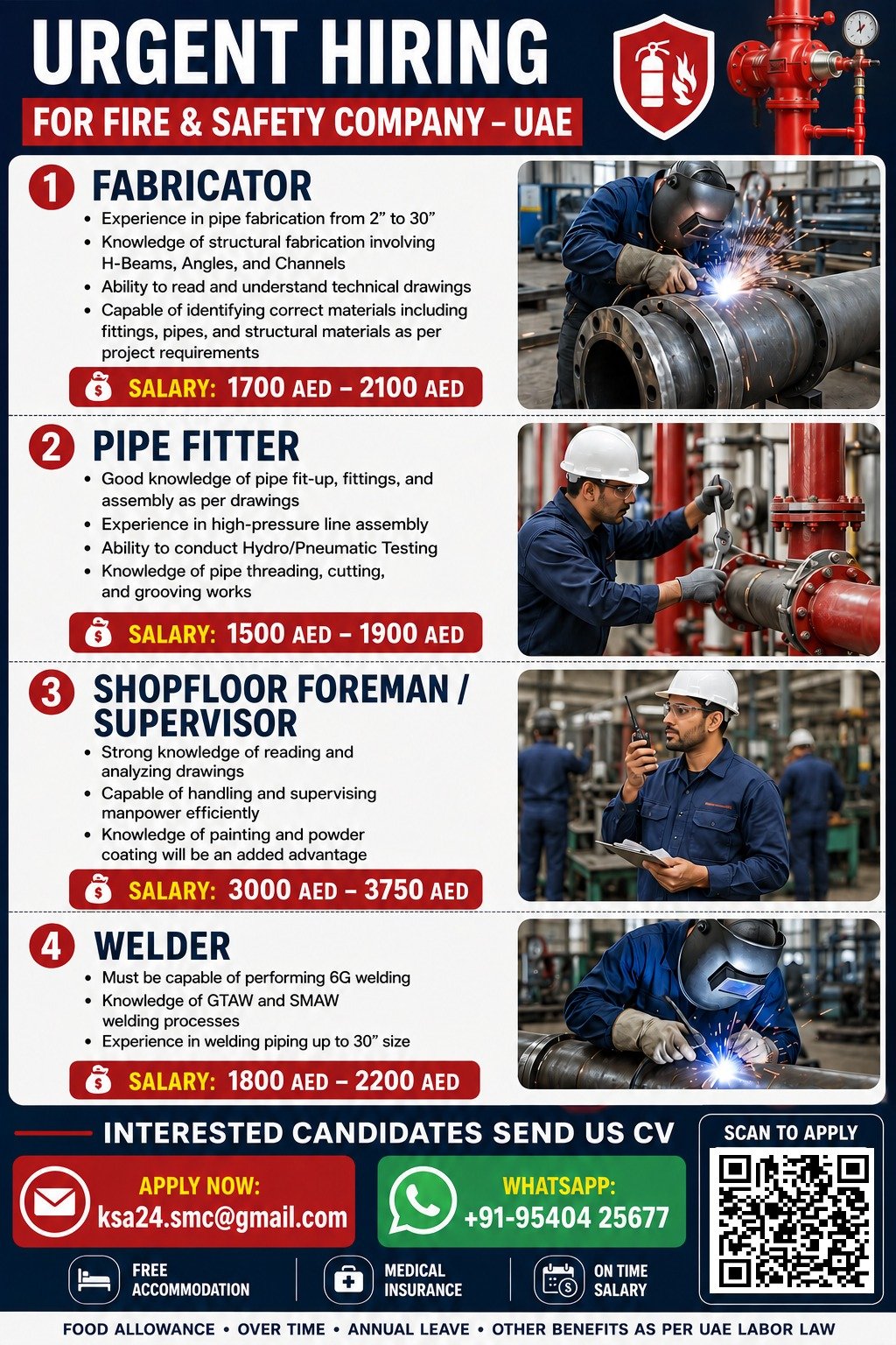 URGENT HIRING – UAE | Fire & Safety Company 