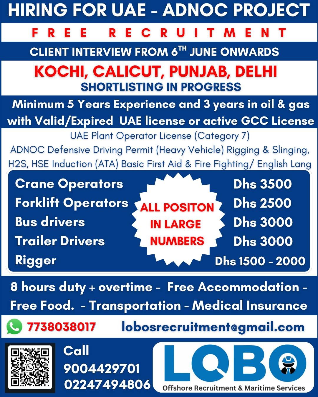 UAE Project Jobs 2026 – Free Recruitment