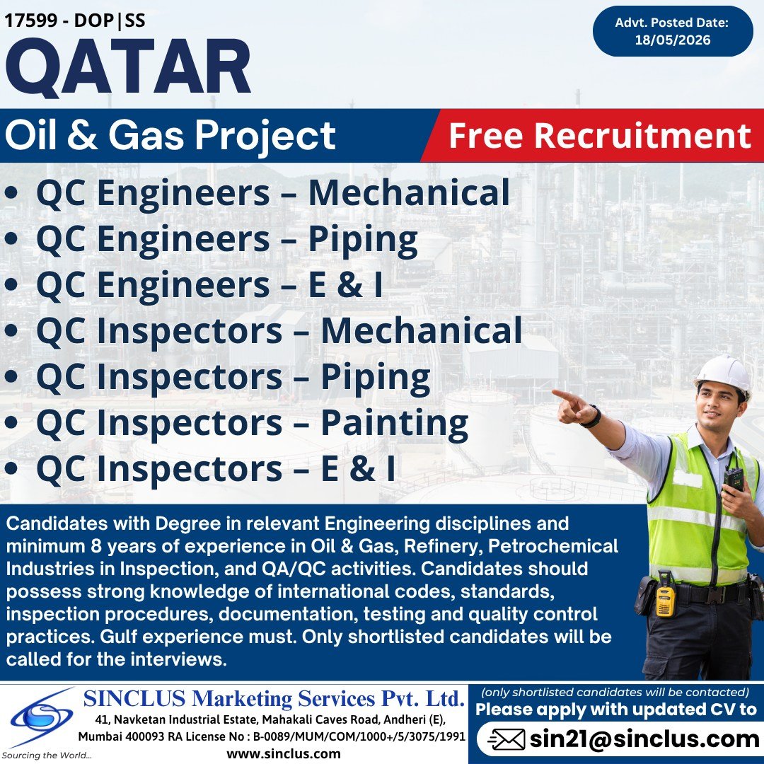 Qatar Oil & Gas Jobs 2026: Hiring for Refinery and Petrochemical Projects