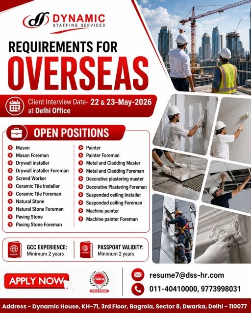 Urgent Hiring For Overseas 