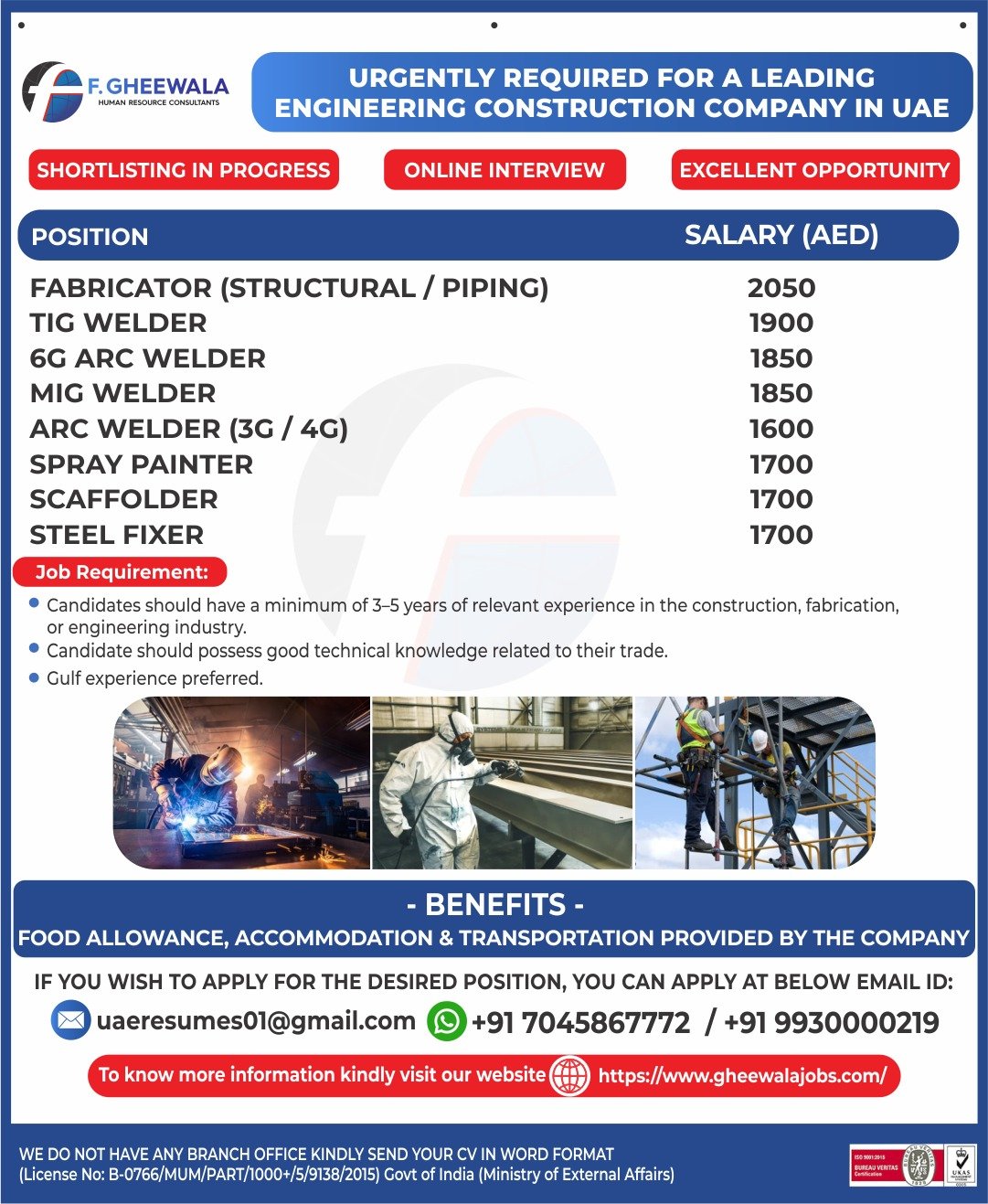 UAE Engineering Construction Company Jobs 2026 – Apply Now