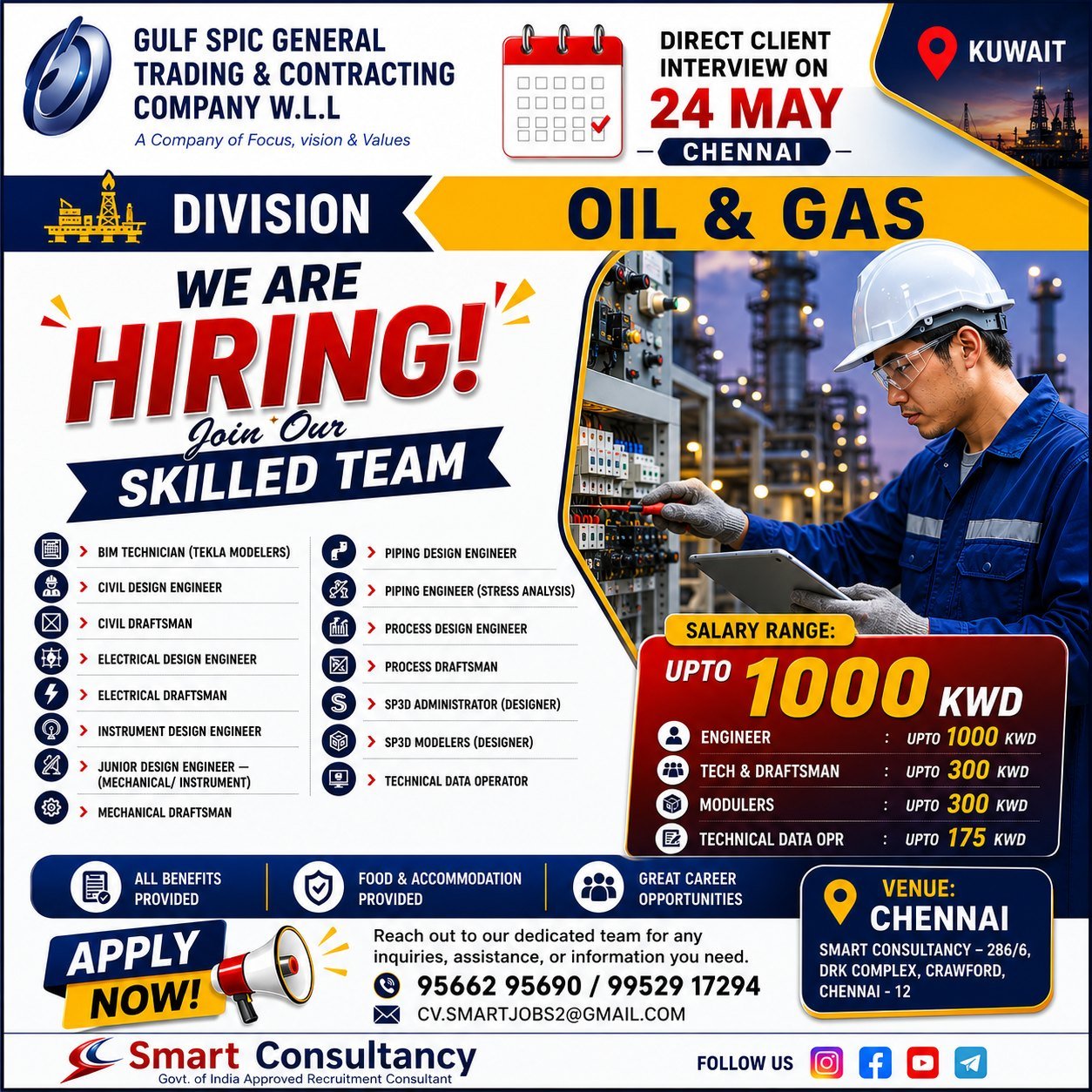Kuwait Oil & Gas Jobs 2026 – Hiring For Gulf Spic General Trading & Contracting Company W.L.L