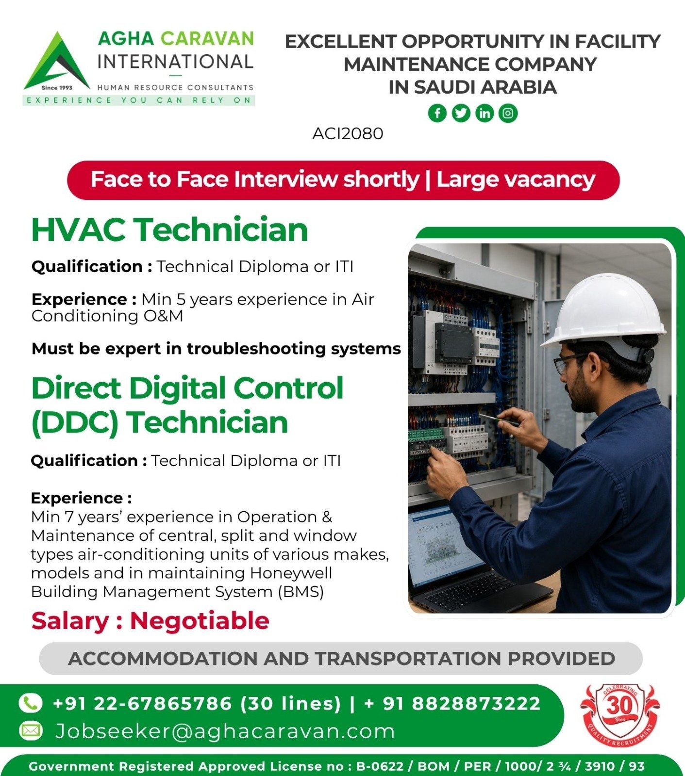 Hiring for Saudi Arabia - Hiring For a leading Facility Maintenance Company.