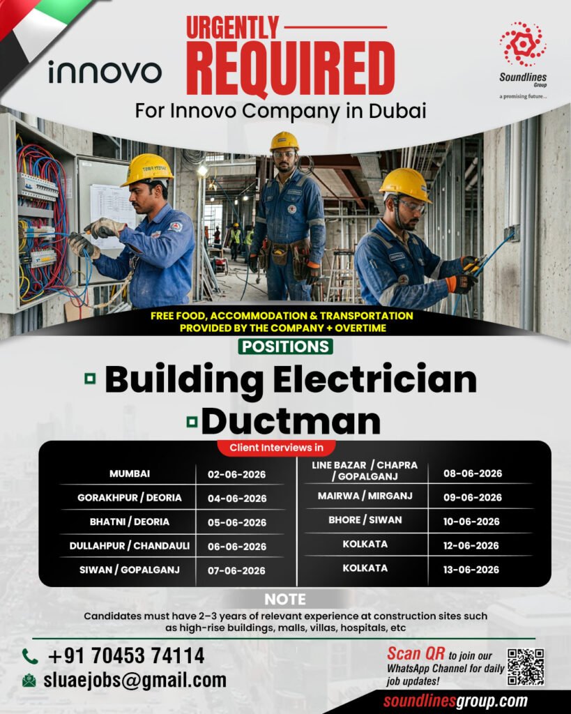 Hiring For Innovo Company in Dubai