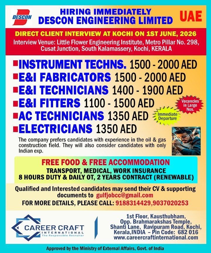 Descon Engineering Limited UAE Jobs 2026 – Apply Now