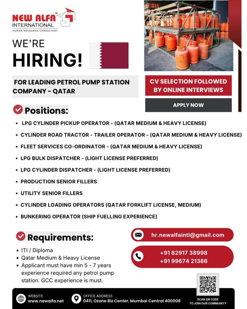 Qatar Petrol Pump Jobs 2026 – Hiring for Leading Company
