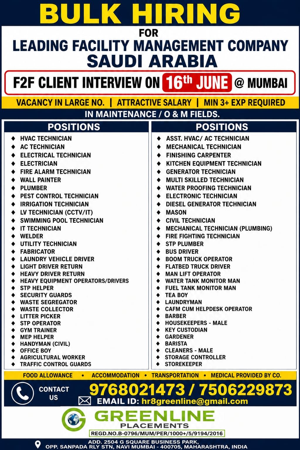 Saudi Arabia Facility Management Jobs 2026 – Large Scale Hiring