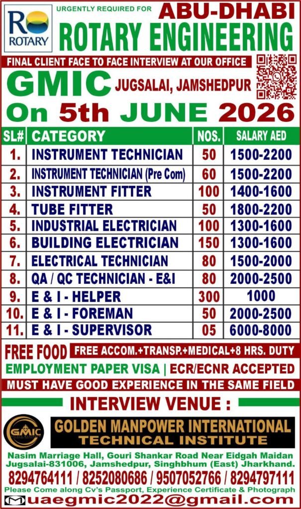 UAE Abu Dhabi Rotary Engineering Jobs 2026 