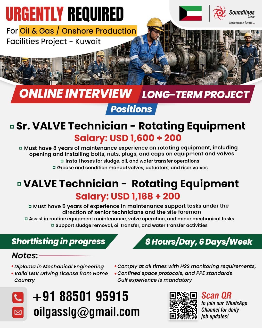 Hiring For Oil & Gas / Onshore Production Facilities Project - Kuwait