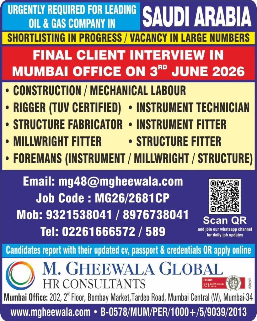 Saudi Arabia Oil & Gas Jobs 2026 – Hiring for Multiple Positions