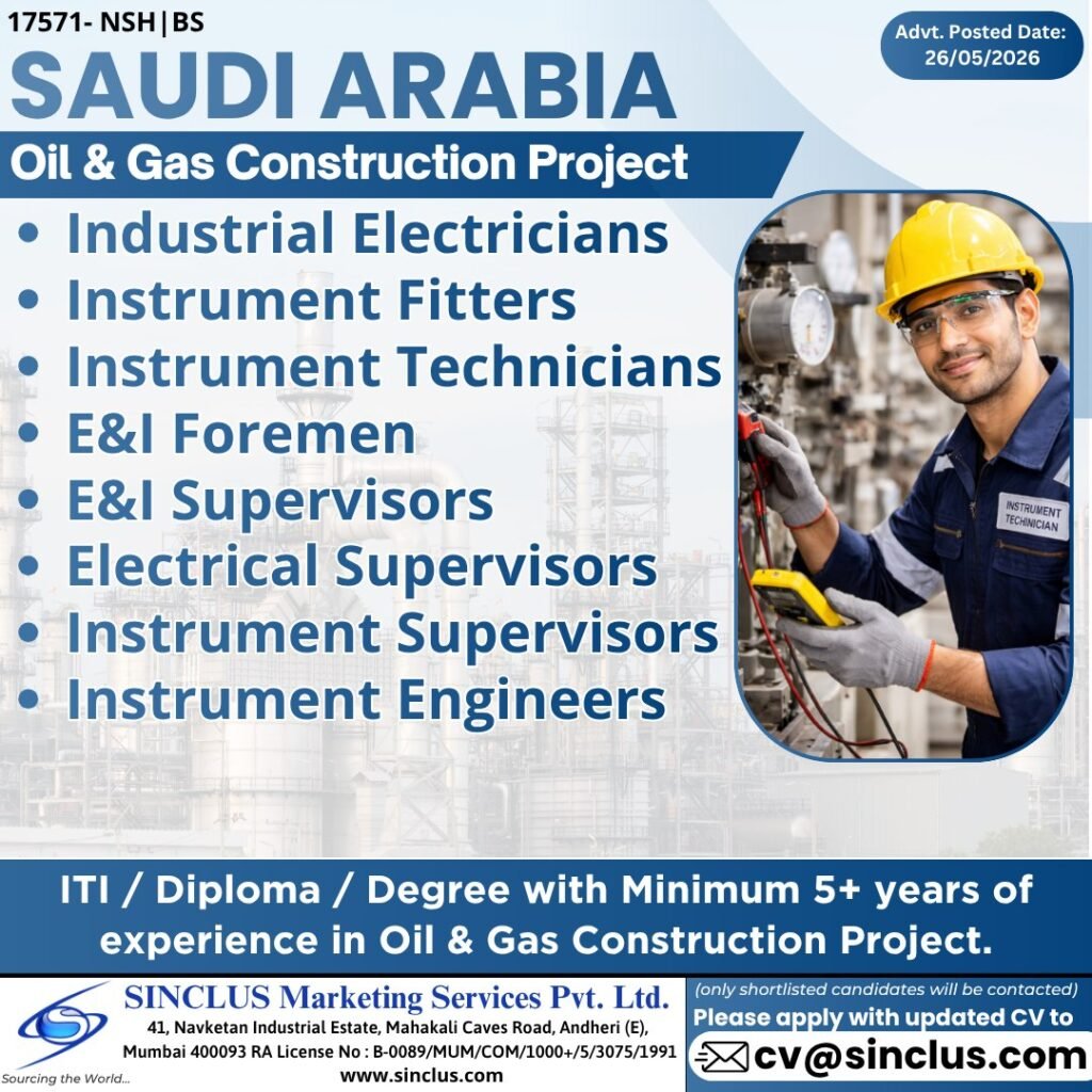 Job Opportunities in Saudi Arabia – Oil & Gas Construction Project