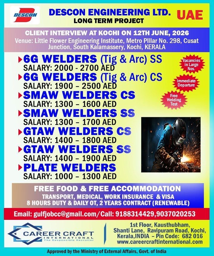 Descon Engineering UAE Jobs 2026 – Direct Client | Immediate Departure