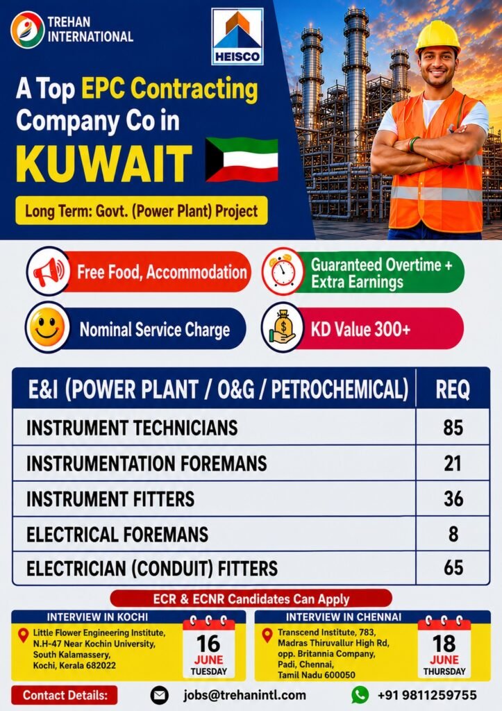 Kuwait : Hiring For Government Power Plant Project