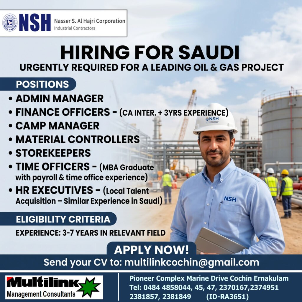 Urgent Requirement NSH SAUDI ARABIA - Apply Today Urgent Requirement NSH SAUDI ARABIA - Apply Today