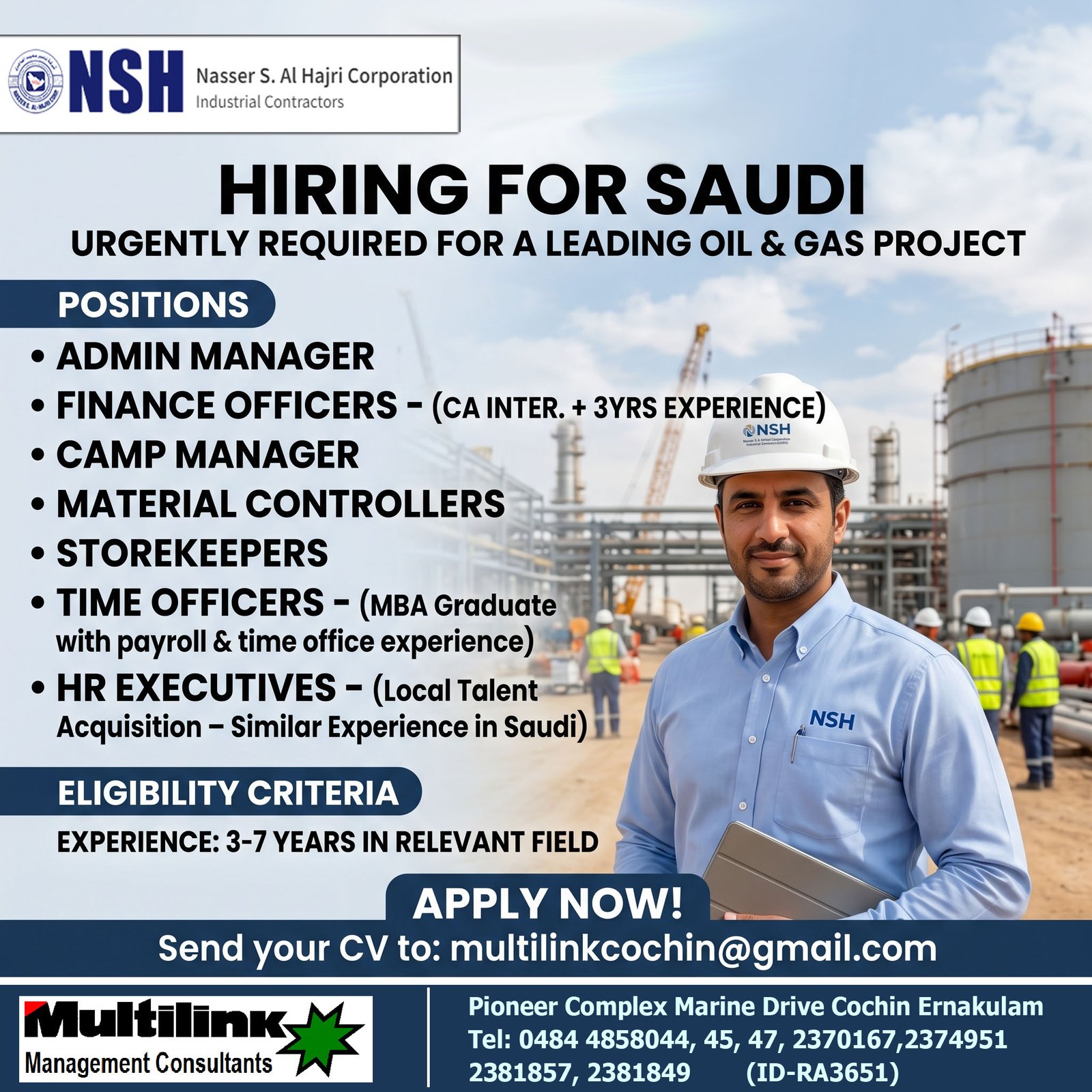 Urgent Requirement NSH SAUDI ARABIA - Apply Today