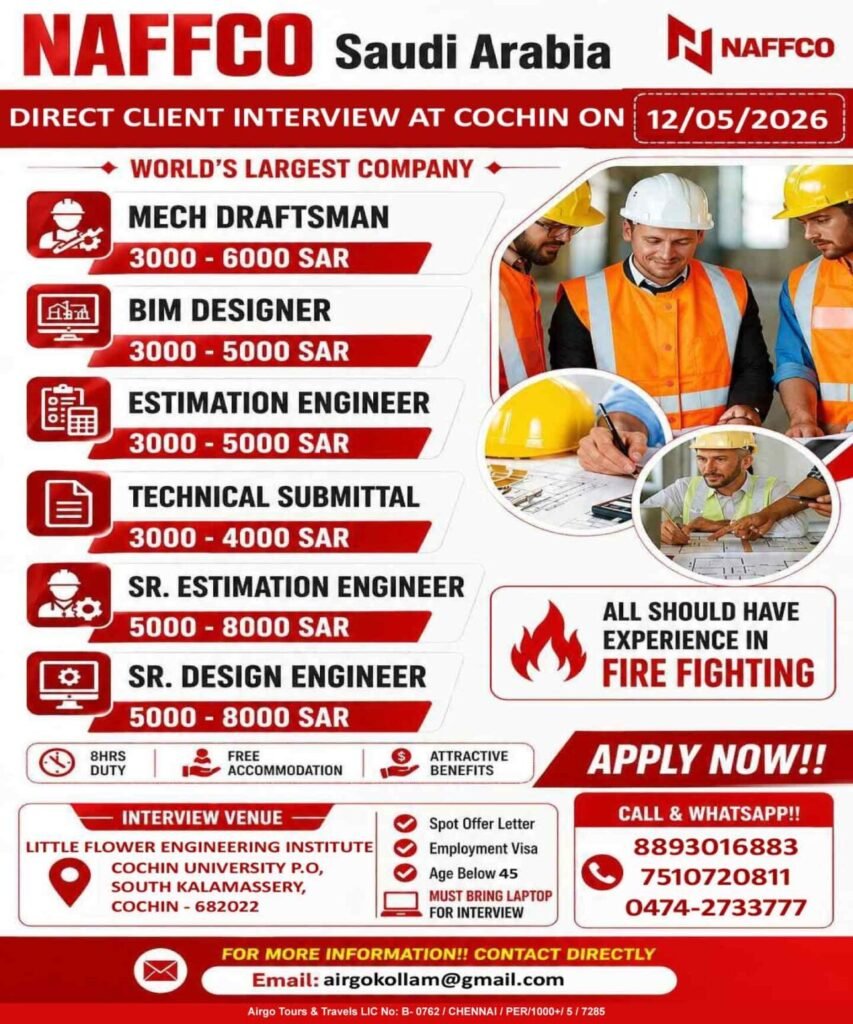NAFFCO Saudi Arabia Jobs 2026 – Fire Fighting Projects