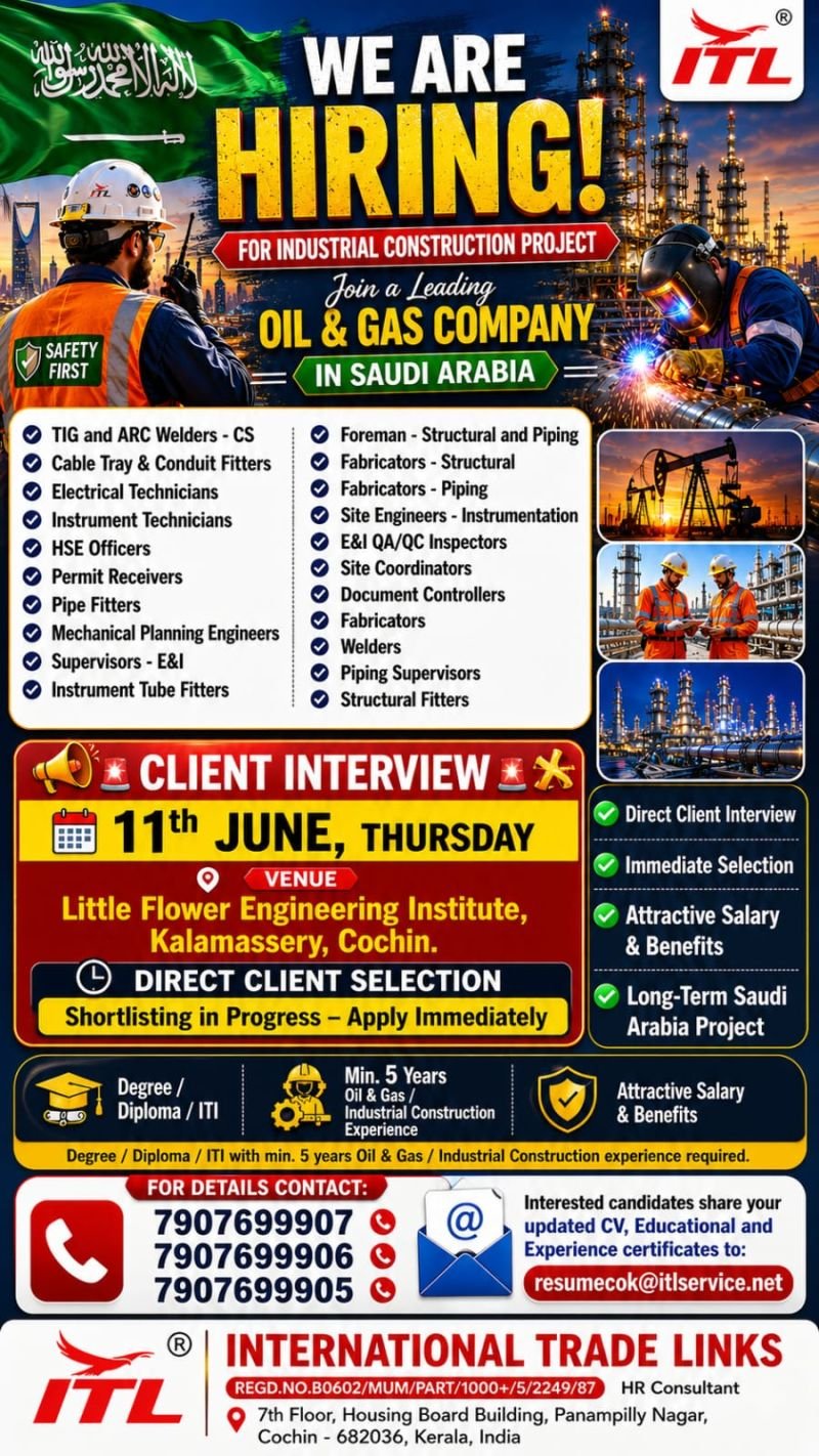 Saudi Arabia Oil & Gas Construction Jobs 2026 – Apply Today