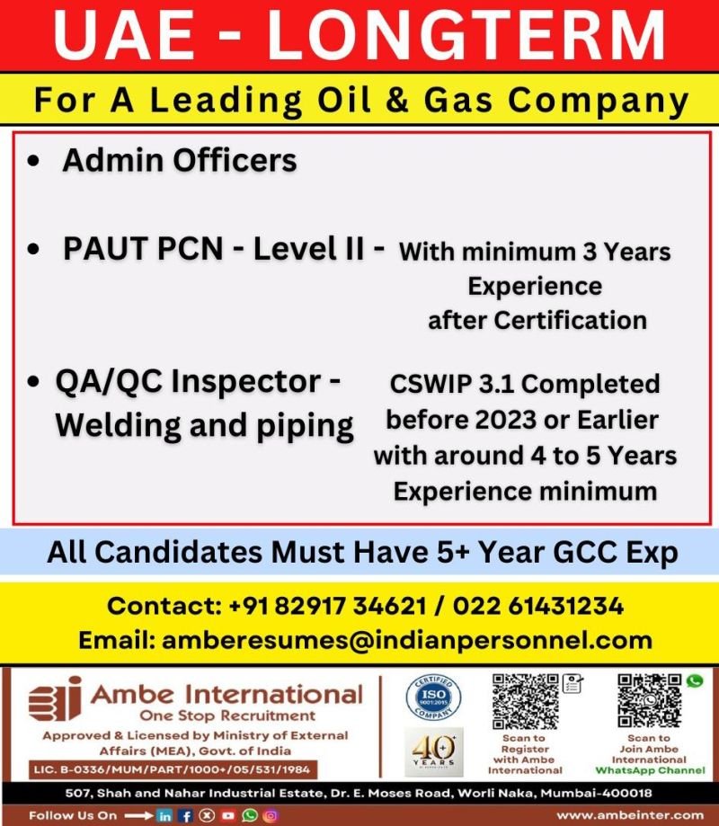 UAE Long-Term Job Opportunities | Leading Oil & Gas Company