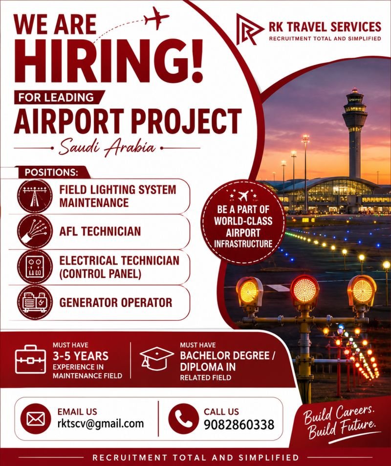 Saudi Arabia Airport Project Jobs 2026 – Urgent Hiring 