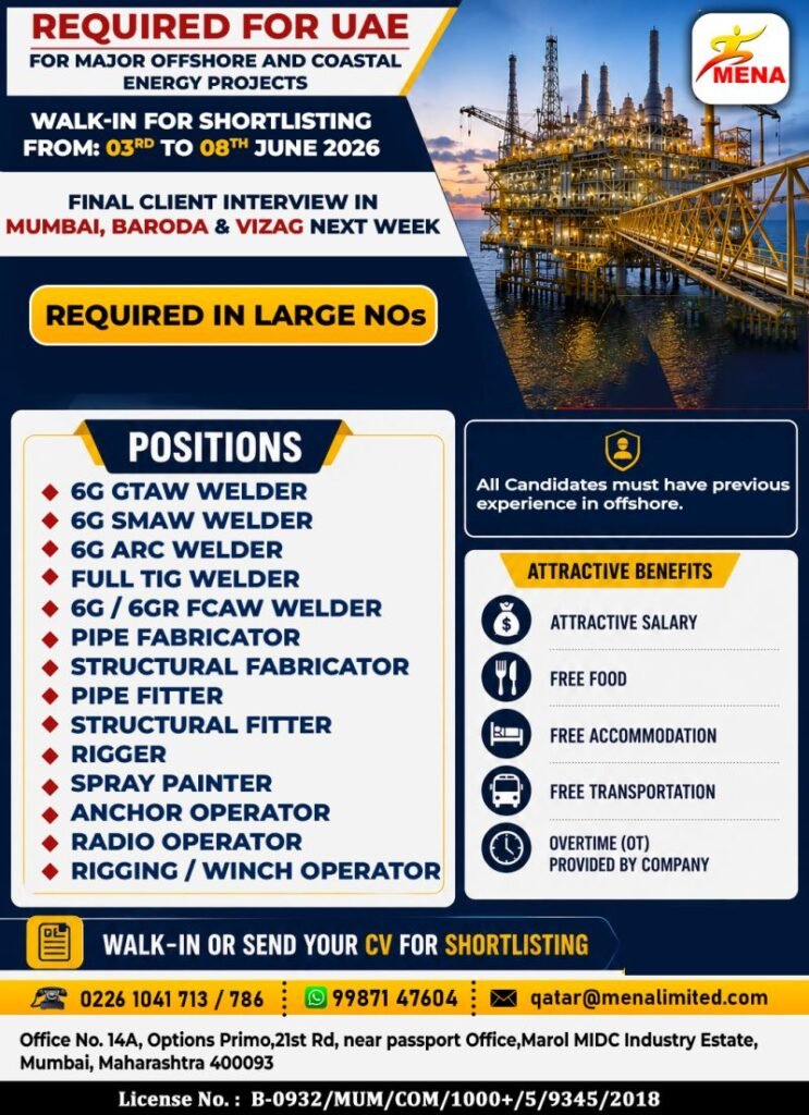 Hiring for Major Offshore & Coastal Energy Projects in UAE Hiring for Major Offshore & Coastal Energy Projects in UAE