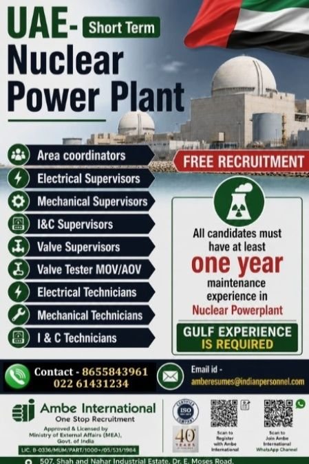 Job Opportunities in UAE – Nuclear Power Plant Project