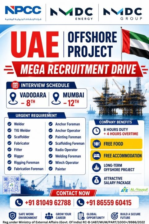 UAE Offshore Project Jobs 2026 – NPCC & NMDC Mega Recruitment Drive | Offshore Construction Careers