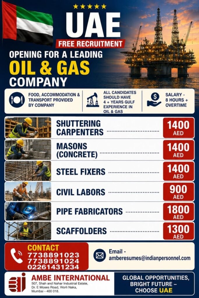 UAE Oil & Gas Job Openings – Free Recruitment 