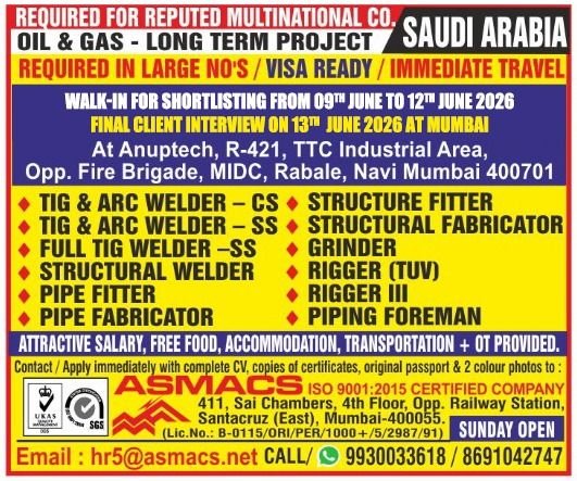Saudi Arabia Job Opportunity – Oil & Gas Long-Term Project
