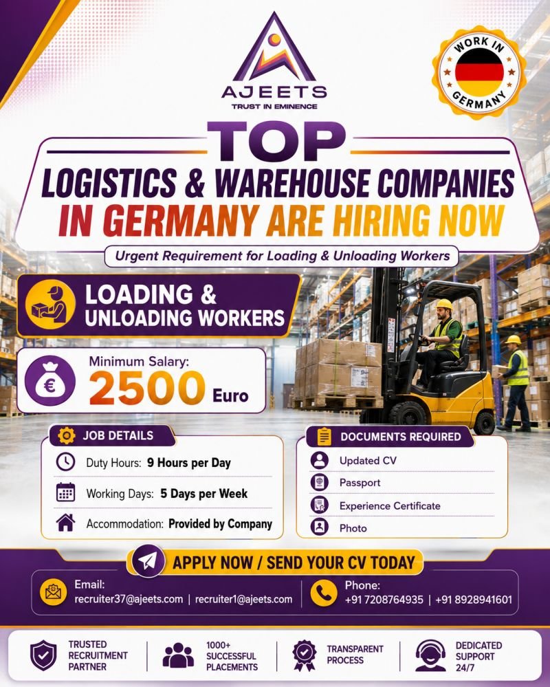 Top Logistics & Warehouse Companies in Germany are hiring Loading & Unloading Workers!