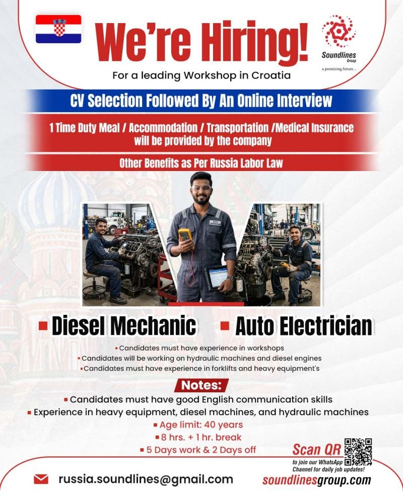 Hiring For a leading Workshop in Croatia Hiring For a leading Workshop in Croatia
