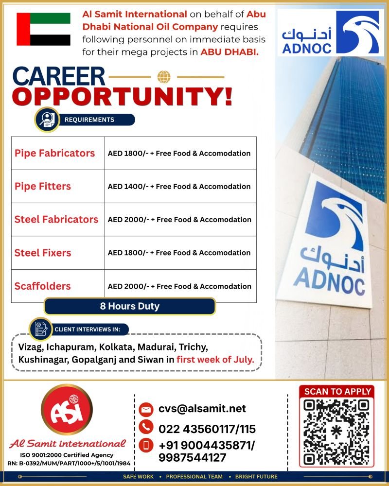 Urgent Hiring for Abu Dhabi | Mega Projects 