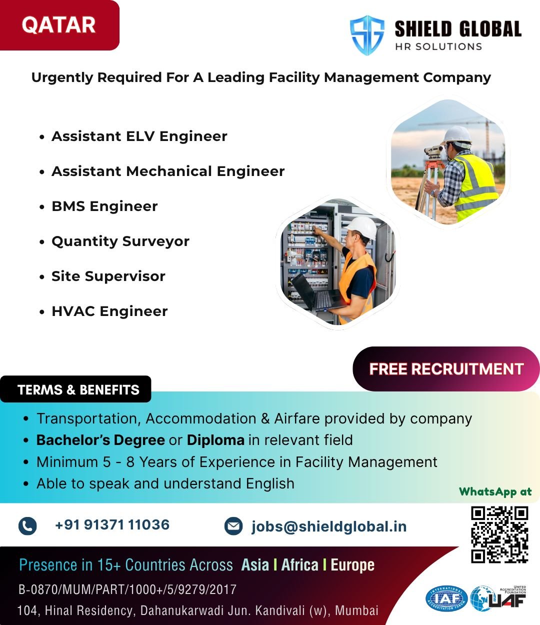 Qatar - Urgent Recruitment For FMC Company