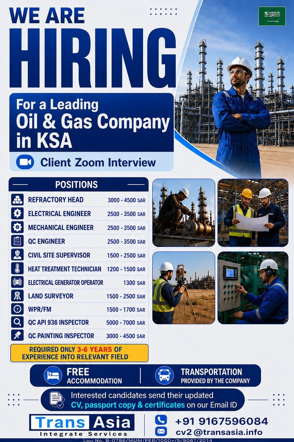 Saudi Arabia Oil & Gas Jobs 2026 | Engineering & Technical Vacancies