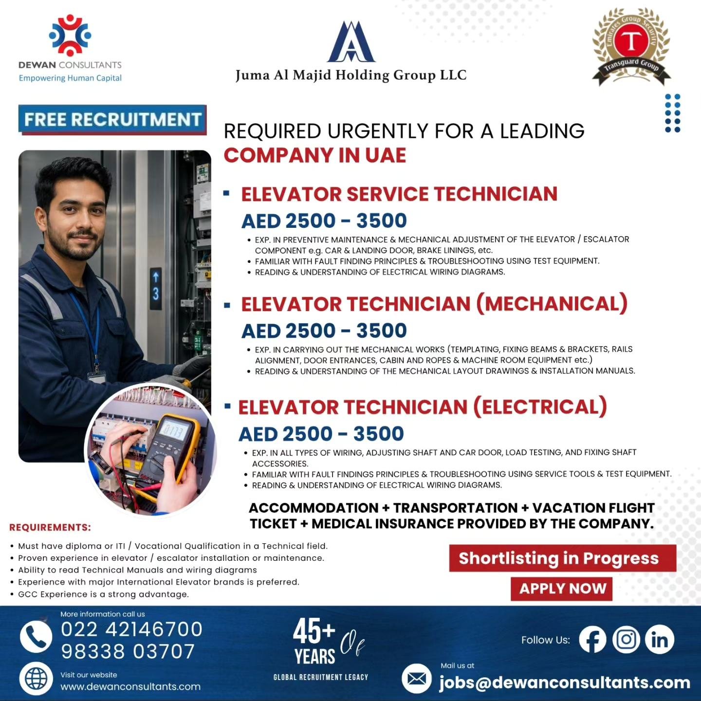 Free Recruitment For A Leading Company In UAE
