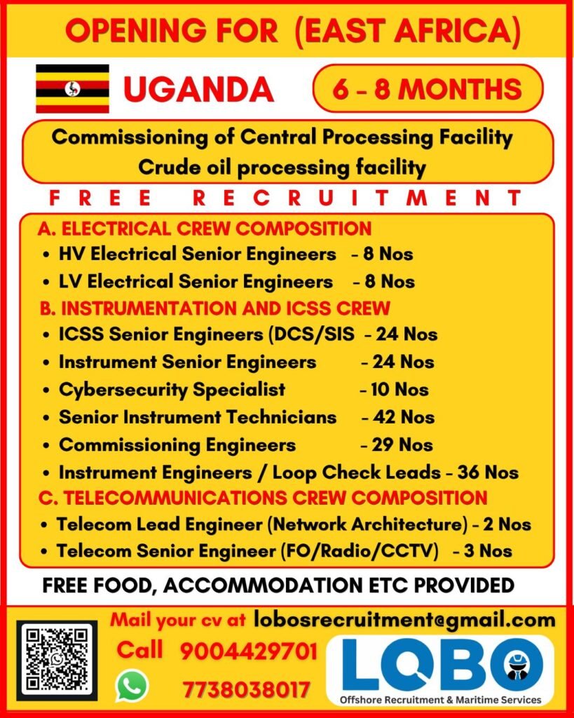 Uganda Oil & Gas Project Jobs 2026 | Free Recruitment 