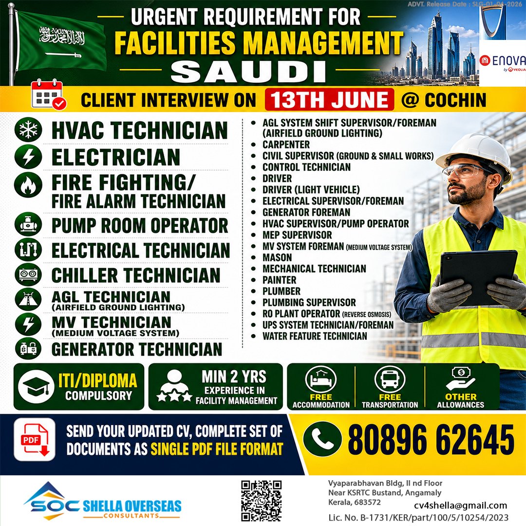 Saudi Arabia Facilities Management Jobs 2026 – Client Interview 